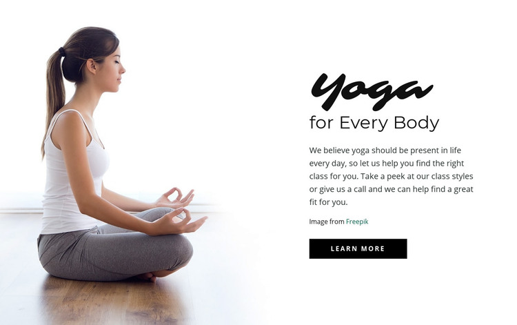 Guided yoga meditation Homepage Design