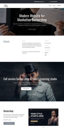 CSS Template For Modern Design For Barbershop