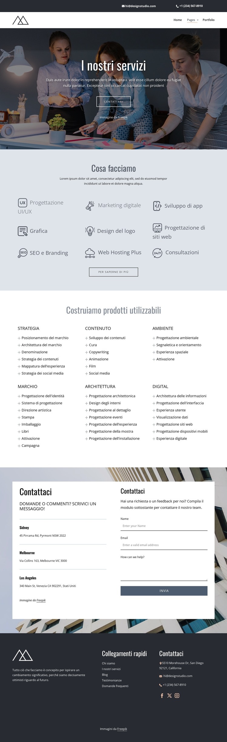 Servizi di studio di progettazione creativa Modello HTML