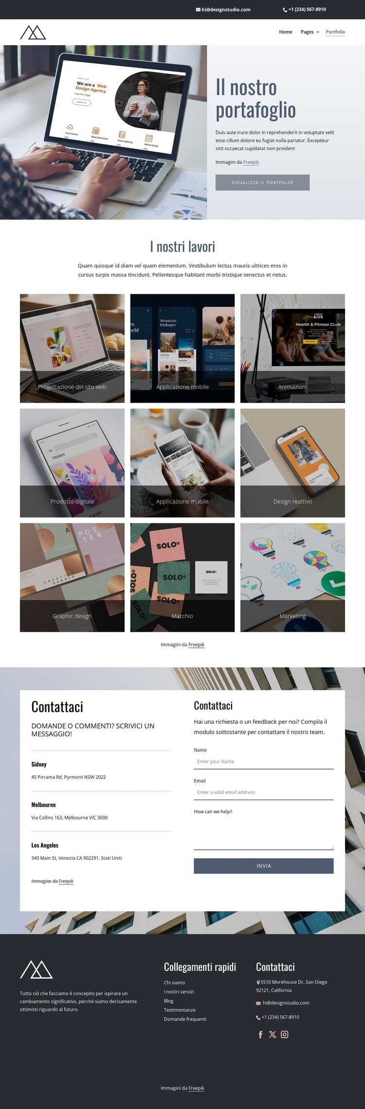 Lavori di studio creativi Modello HTML5