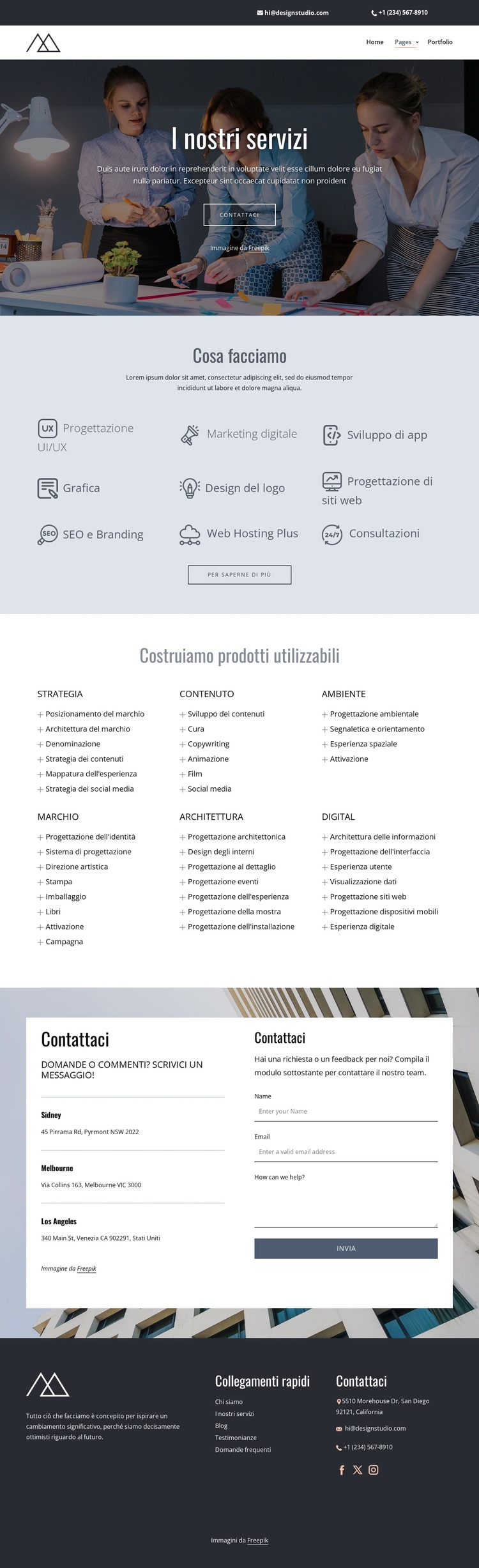Servizi di studio di progettazione creativa Tema WordPress
