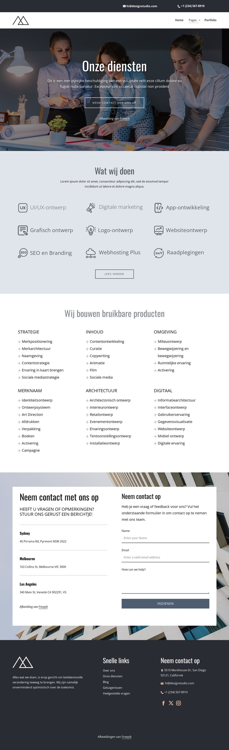 Creatieve ontwerpstudio diensten CSS-sjabloon