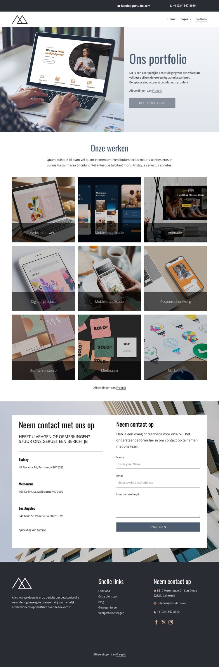 Creatieve studiowerken CSS-sjabloon