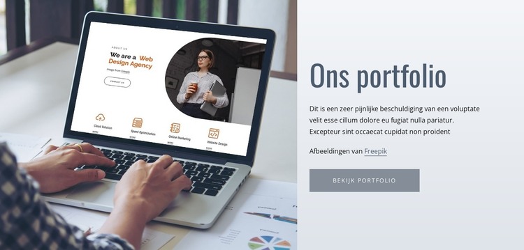 Ons ontwerp werkt HTML-sjabloon
