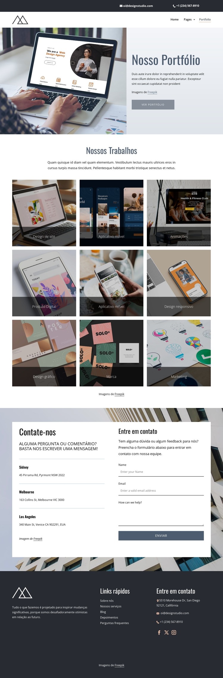 Trabalhos de estúdio criativo Modelo HTML