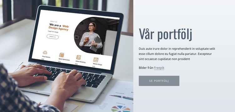 Vår design fungerar Webbplats mall