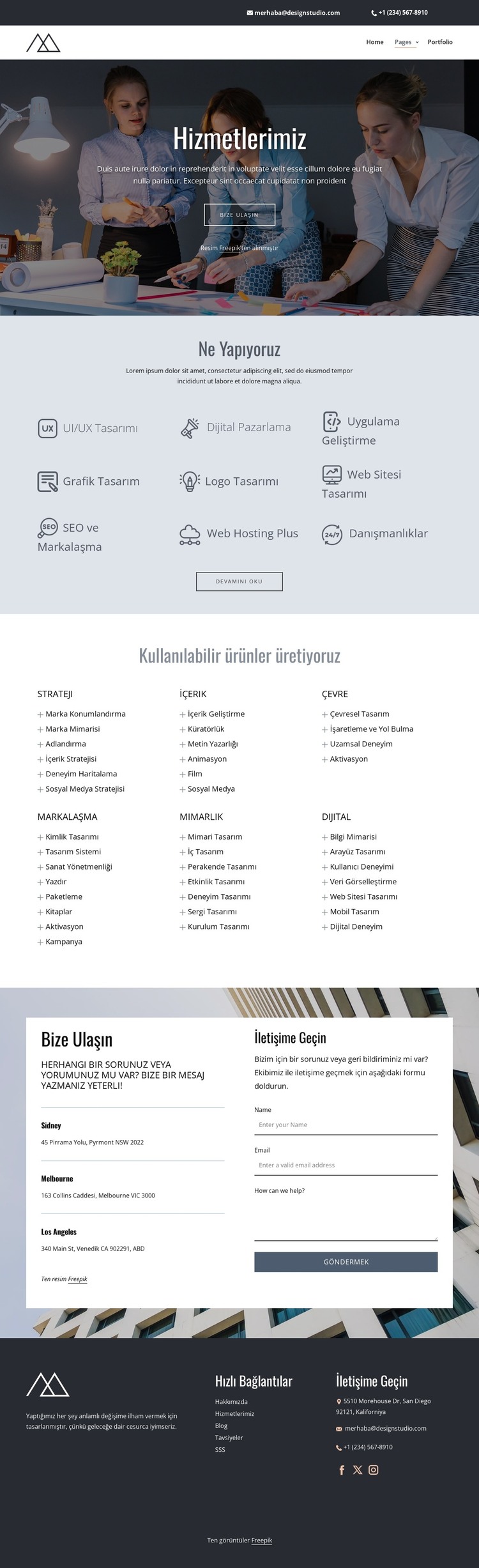 Yaratıcı tasarım stüdyosu hizmetleri HTML Şablonu