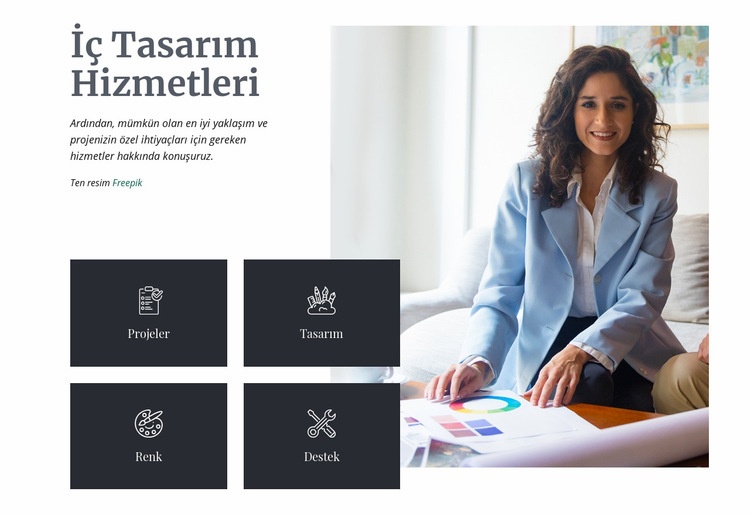 İç mimarlardan oluşan bir ekip Web Sitesi Mockup'ı