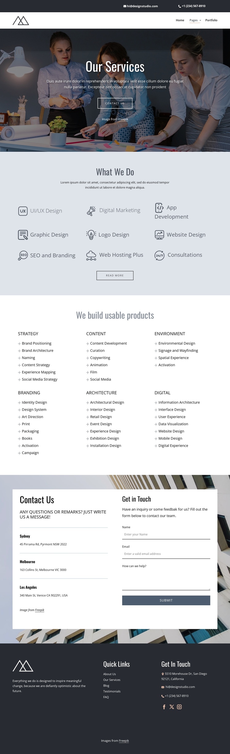 Creative design studio services Website Builder Software