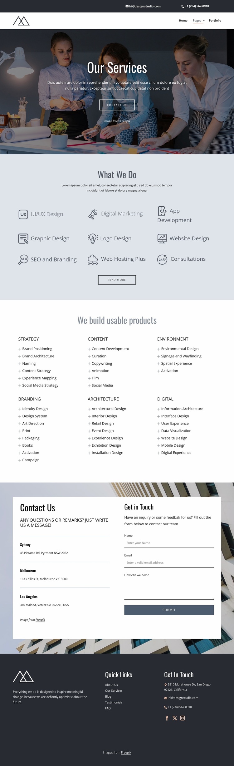 Creative design studio services Website Design
