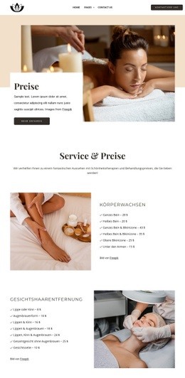 Service Und Preise - Responsives Website-Modell