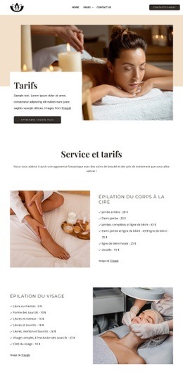 Service Et Tarifs - Modèle HTML5