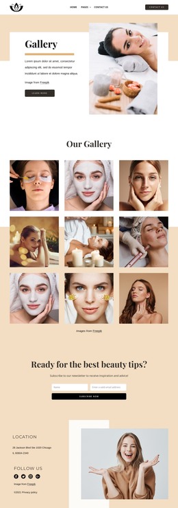 Spa Salon Gallery - Site With HTML Template Download