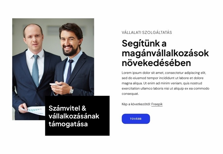 Segítünk a magánvállalkozások növekedésében HTML Sablon