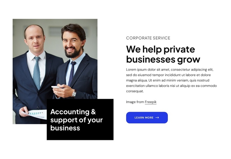 We help private business grow Joomla Template