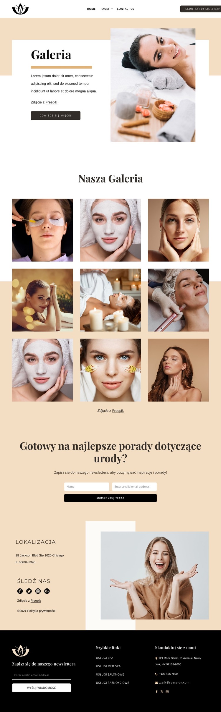 Galeria salonów spa Szablon HTML