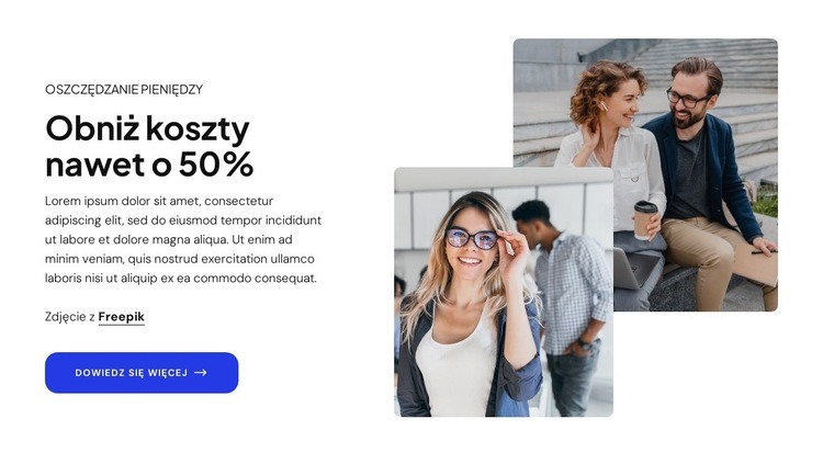 Pomagamy startupom się rozwijać Szablon