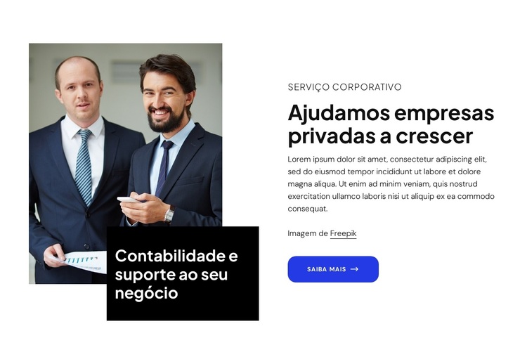 Ajudamos empresas privadas a crescer Tema WordPress