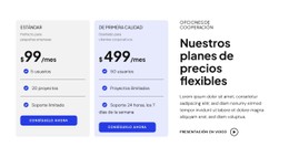 Nuestros Planes De Precios Flexibles Plantilla Html Básica Con CSS