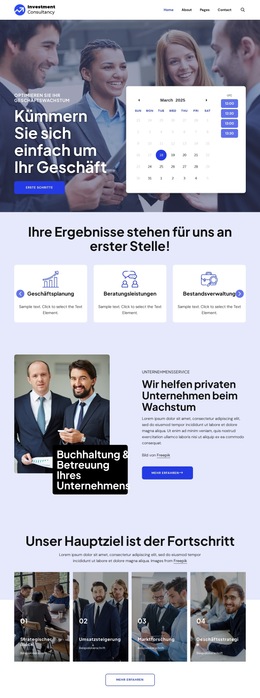 Investmentberatungsgruppe - Persönliche Website-Vorlagen