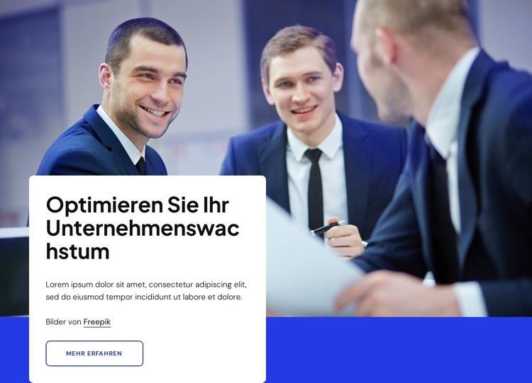 Optimieren Sie Ihr Geschäftswachstum Website-Vorlage