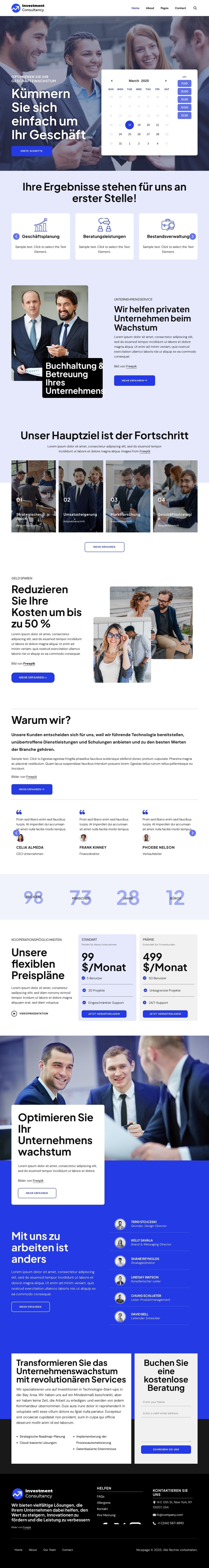 Investmentberatungsgruppe Website-Vorlage