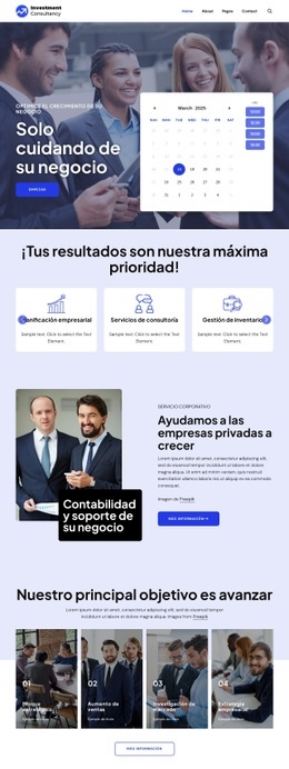 Grupo de consultoría de inversiones Maquetas de sitios web