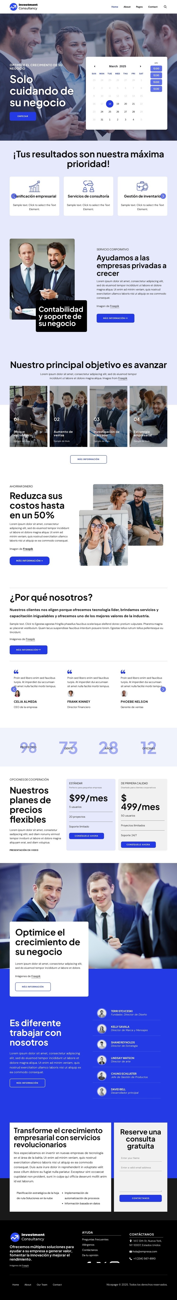 Grupo de consultoría de inversiones Plantilla de una página