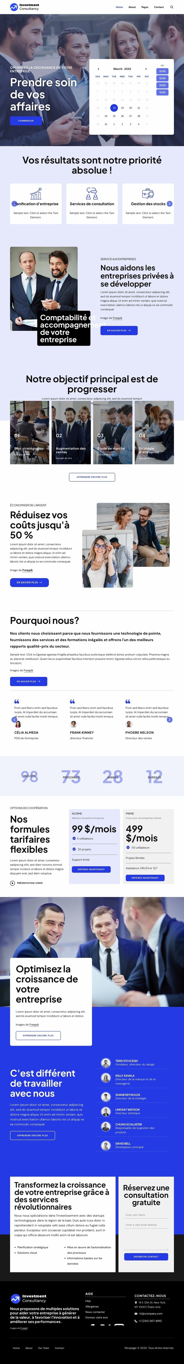 Groupe de conseil en investissement Maquette de site Web