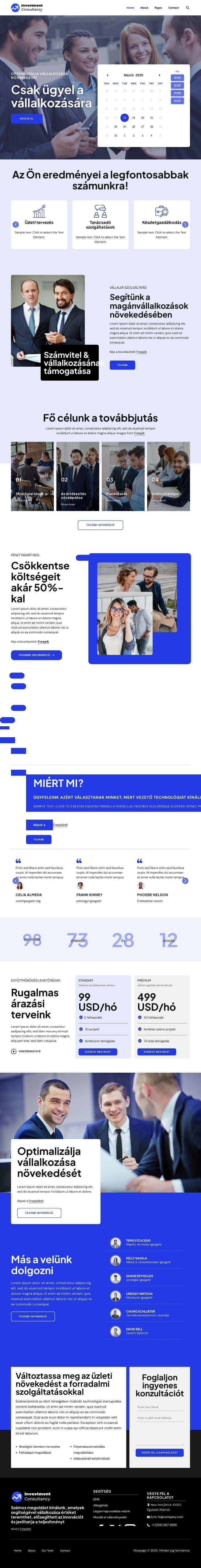 Befektetési tanácsadó csoport Weboldal sablon