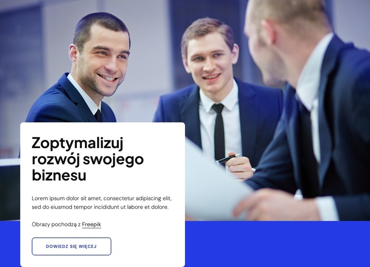 Zoptymalizuj rozwój swojego biznesu Szablon HTML