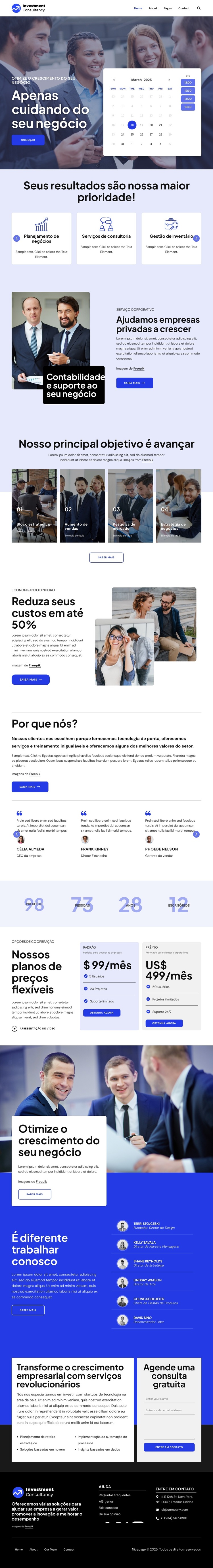 Grupo de consultoria de investimentos Modelo de site