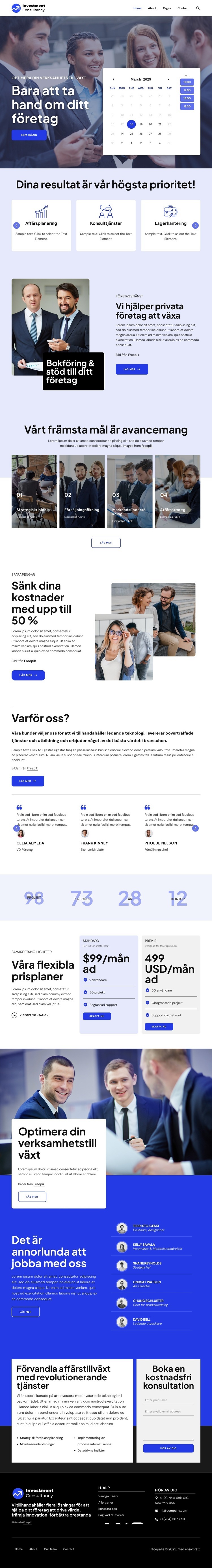 Investeringskonsultgrupp Webbplats mall