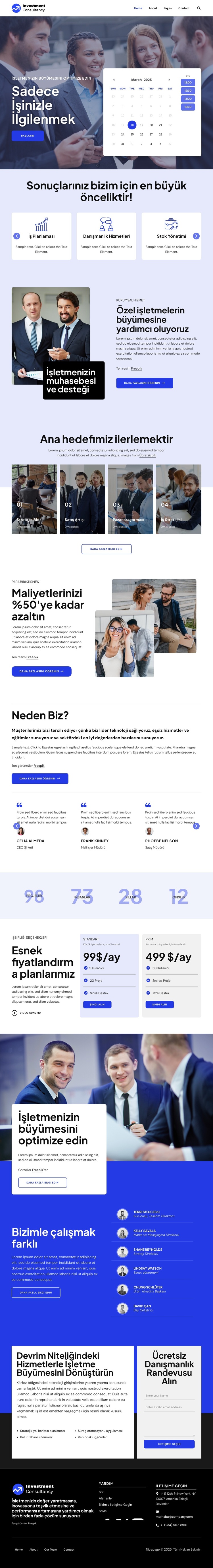 Yatırım danışmanlık grubu Web Sitesi Şablonu