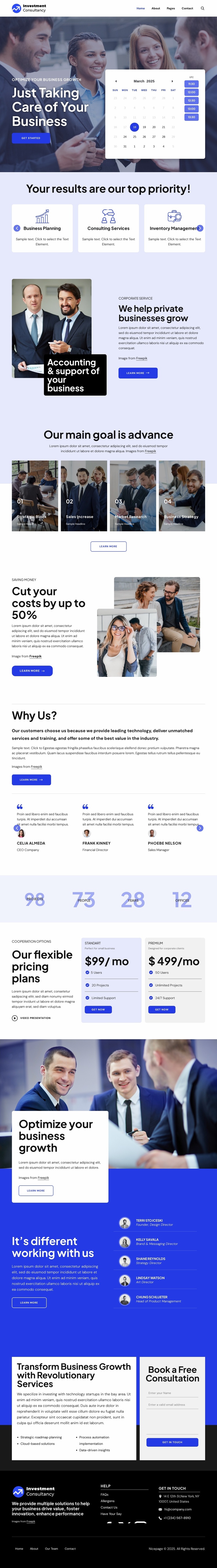 Investment consulting group Website Template