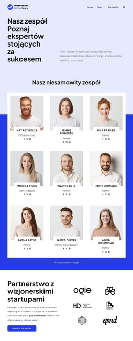 Zespół doradztwa inwestycyjnego Szablony CSS