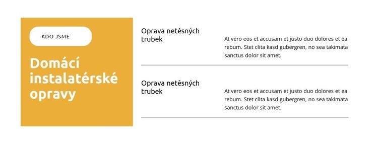Oprava netěsných trubek Šablona