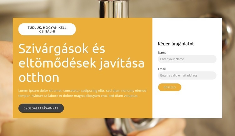 Otthoni vízvezeték javítás Weboldal sablon