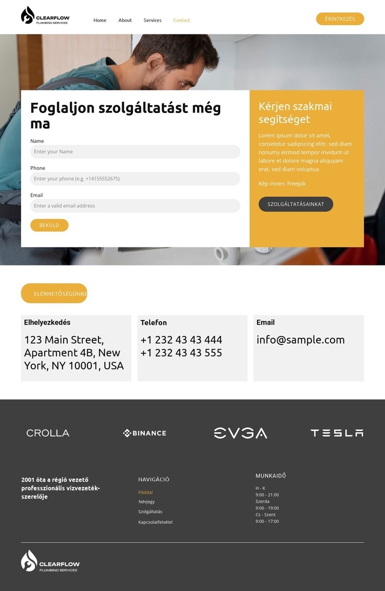 Lefolyótisztítás és duguláselhárítás Weboldal tervezés