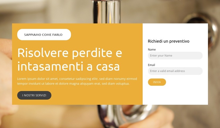 Riparazione idraulica domestica Modello di sito Web