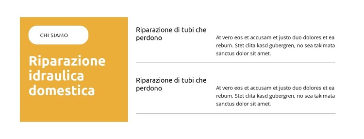 Riparazione di tubi che perdono Modello di sito Web