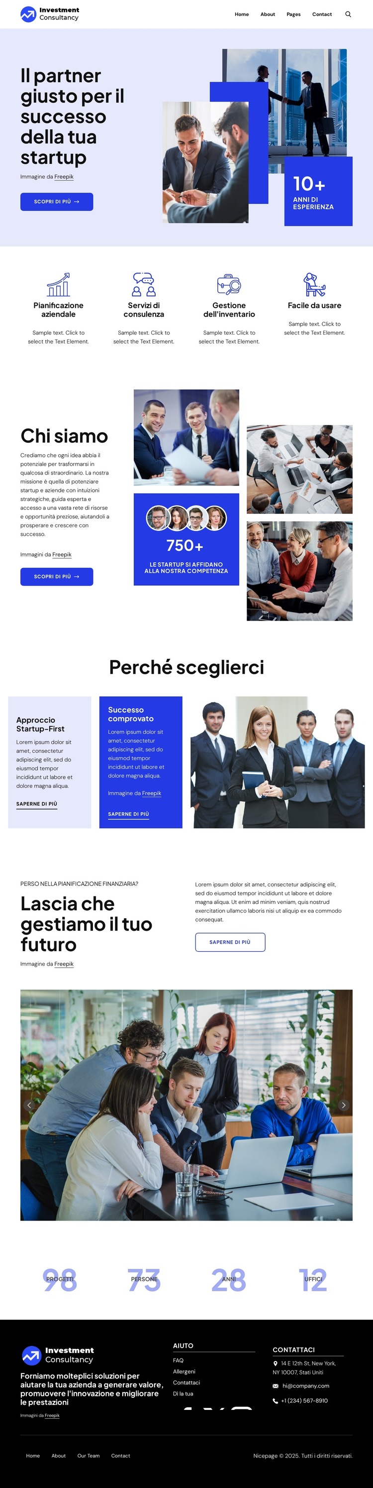 Partner per il successo delle startup Modello di sito Web