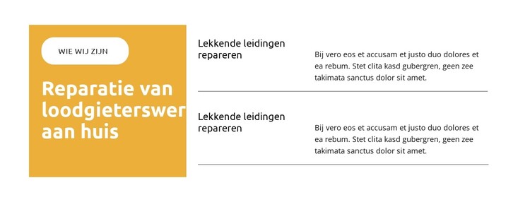 Lekkende leidingen repareren CSS-sjabloon