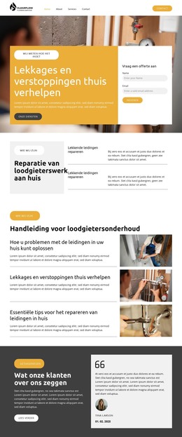 Reparatie Van Loodgieterswerk Aan Huis