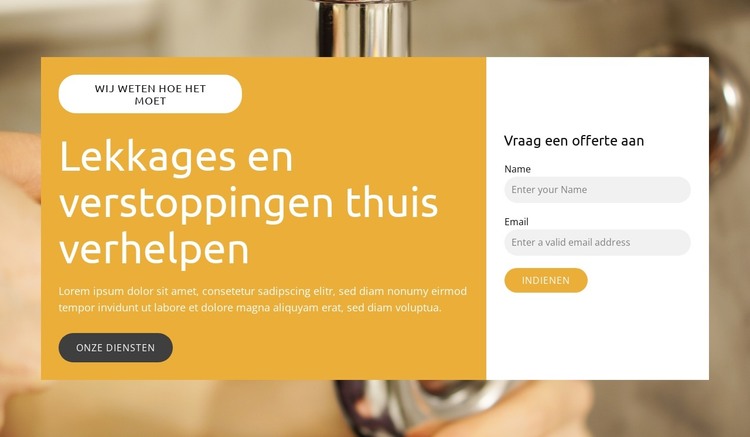 Reparatie van loodgieterswerk aan huis HTML-sjabloon