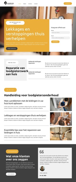Reparatie van loodgieterswerk aan huis WordPress-thema's
