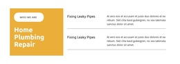 Fixing Leaky Pipes - One Page Template Inspiration