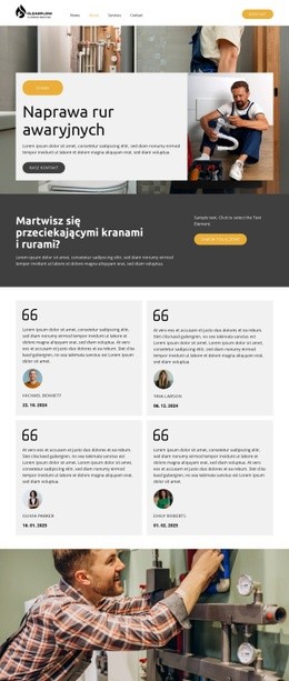 Usługi hydrauliczne w nagłych wypadkach Projekty witryn internetowych