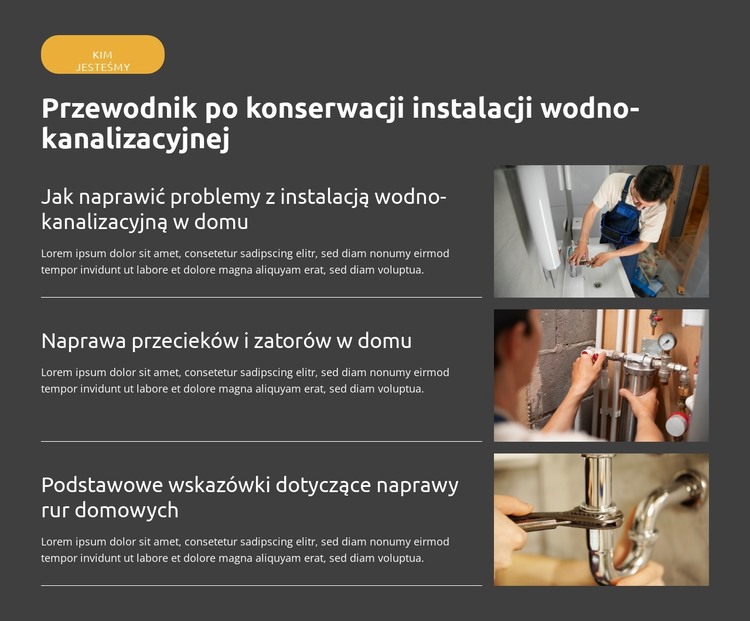 Porady dotyczące samodzielnego montażu instalacji hydraulicznych Szablon HTML
