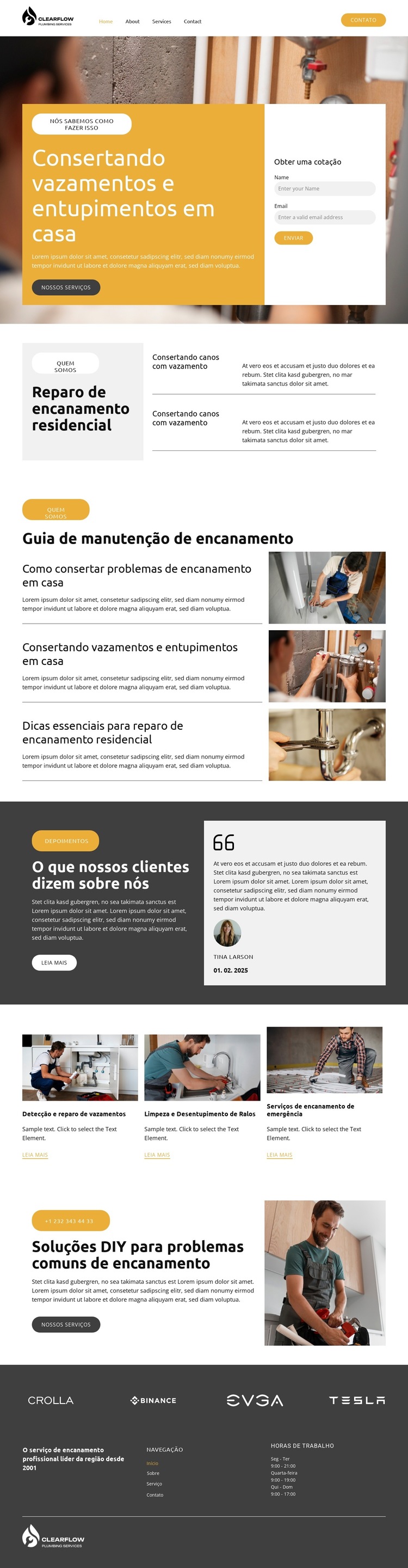 Reparar encanamento residencial Modelo de site